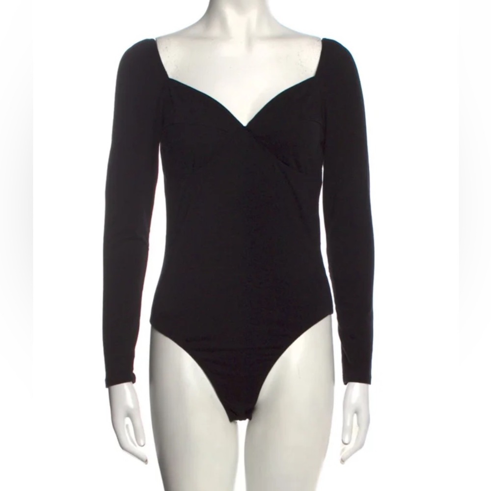 Reformation black long sleeve vneck bodysuit Sz Small